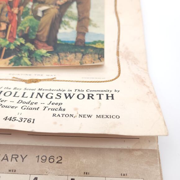 1962 Bernel Hollingsworth Boy Scout Complete Calendar Raton New Mexico - Picture 3 of 16